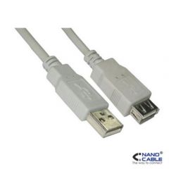 Nanocable CABLE USB 2.0, TIPO A/M-A/H, BEIGE, 1.8 M