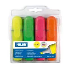 Milan sway expositor de 7 packs de 4 marcadores pastel - punta biselada 2 - 4mm -  ideal para subrayar - colores pastel