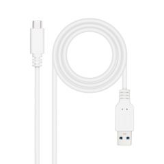 Nanocable Cable USB 3.1, Gen2 10 Gbps 3A, tipo USB-C/M-A/M, Blanco, 1 m