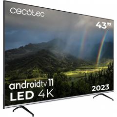 Televisión QLED de 43" con resolución 4K UHD, sistema operativo Android TV 11, Google Voice Assitant y Chromecast.