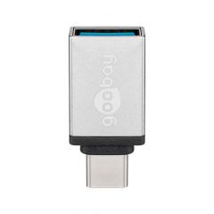 Goobay 56620 cambiador de género para cable USB C USB A Plata