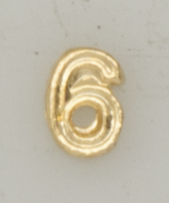 Numeral Pasador Diario 6 Oro Martinez Albainox, de Metal, Tamaño de 0,5 X 0,7 cm 09505