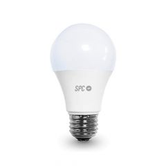 SPC Aura 1050: Bombilla LED Wi-Fi E27, 10W, 1050lm, iluminación inteligente, luz blanca regulable, luz de color regulable, intensidad regulable, control remoto app IoT, Compatible Alexa, Google