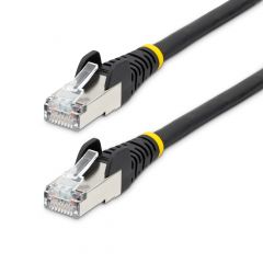 StarTech.com Cable de 1m de Red Ethernet CAT6a - Negro - Low Smoke Zero Halogen (LSZH) - 10GbE - 500MHz - PoE++ de 100W - Snagless sin Pestillo - RJ-45 - Cable de Red S/FTP