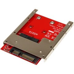 Adaptador para Receptáculo de Unidad StarTech.com para 2.5" SATA/600 - Serie ATA/600 Interfaz de host Interno - Rojo - Conforme con normas TAA - 1 x SSD admitido - 1 x Bahía Total