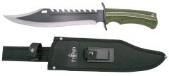 Cuchillo táctico Third 10698GN con hoja de acero de 29 cm, mango de ABS en color verde, con funda de nylon.
