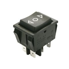 Interruptor bipolar 3 posiciones con retorno 16A/250V Faston ON-OFF Electro DH Color Negro 11.405.ITPR 8430552140398