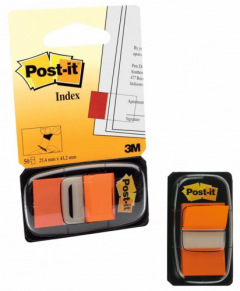 Pack 12 dispensadores de 50 unidades index naranja (25.4x43.1) post-it 3m6804