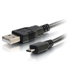 C2G Cable M/M de USB 2.0 A a Micro-B, 2 m (6,6 ft), negro