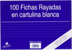 Mariola ficha rayada 215x160mm cartulina 180gr blanco paquete de 100 nº5