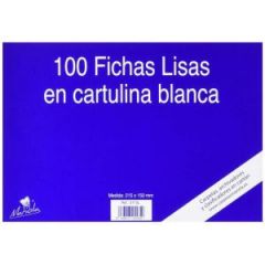 Mariola ficha lisa 215x160mm cartulina 180gr blanco paquete de 100
