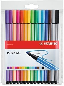 STABILO Pen 68 rotulador Multicolor 15 pieza(s)