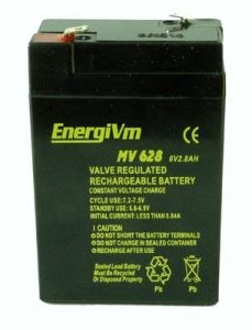 Bateria PLOMO 6Vdc 2,8Ah AGM  66x34x100mm ENERGIVM