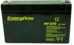 Bateria PLOMO 6V 7Ah AGM  Medidas 151x34x100mm ENERGIVM