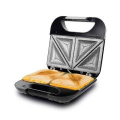 Sandwichera de 750 W, con capacidad para 2 sándwiches y superficie de triángulos con revestimiento RockStone.