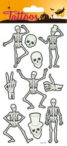 Tatuajes temporales halloween esqueletos