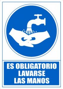 Señal "obligatorio lavarse las manos" 210 x 297mm pvc azul archivo 2000 6173-13 az