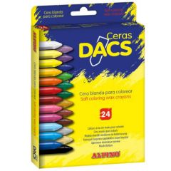 Alpino pack 24 ceras de colores dacs - textura cremosa - mezclables - pintado suave y cubriente - colores surtidos