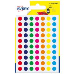 Avery PSA08MX etiqueta autoadhesiva Alrededor Permanente Colores surtidos 420 pieza(s)