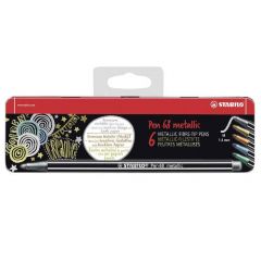 STABILO Pen68 Metallic rotulador Cobre, Oro, Azul metálico, Metallic green, Metallic pink, Violeta metalizado, Plata