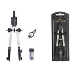 Faber-castell compas de ajuste rapido - articulaciones en ambos brazos - accesorios de recambio - adaptador universal