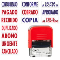 Colop sello printer c20 formula " cobrado " almohadilla e/20 14x38mm rojo