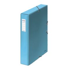 Cajas de proyectos cartón forrado lomo de 5 cm azul claro con etiqueta 245x350x50 dohe