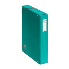 Cajas de proyectos cartón forrado lomo de 5 cm verde claro con etiqueta 245x350x50 dohe