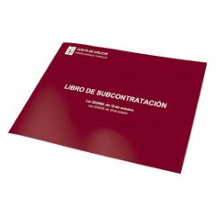Libro de subcontratacion gallego/castellano a4 apaisado 10 hojas numeradas dohe 09991
