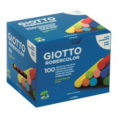 Giotto robercolor pack de 100 tizas redondas de colores - testadas dermatologicamente - compactas y duraderas - colores surtidos