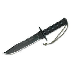 Cuchillo Aitor de Supervivencia Jungle King I en color Negro hoja de Acero X42 INOX. Coated Cr MoVa de 20,5 cm 16016