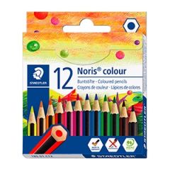 Staedtler noris colour 185 pack de 12 lapices hexagonales de colores - resistencia a la rotura - material wopex - colores surtidos