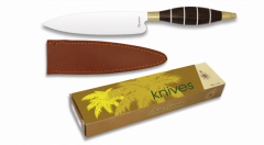 Cuchillo Albainox con Mango Madera y Hoja de Acero Inoxidable de 11 cm Incluye Funda de piel 17219