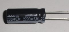Condensador Electrolitico 2200uF 6,3Vdc Medidas 10x20mm Radial