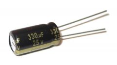 Condensador Electrolitico 330uF 25Vdc Medidas 8x11mm Radial