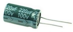 Condensador Electrolitico 220uF 100Vdc Medidas 15x25mm Radial