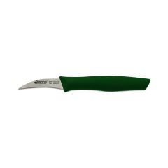 Cuchillo Mondador Arcos Nova 188321 de acero inoxidable Nitrum y mango de Polipropileno, color verde, hoja de 6 cm con funda hoja y caja expositor