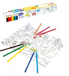 Set coloring roll abc 200 x 30 cm + 8 lápices carioca 42979