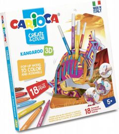 Carioca Pop-Up Kangaroo Juego para colorear en 3D