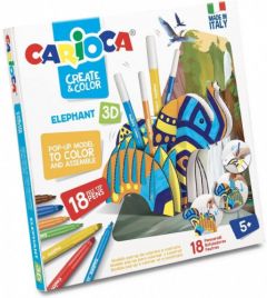 Carioca Pop-Up Elephant Juego para colorear en 3D