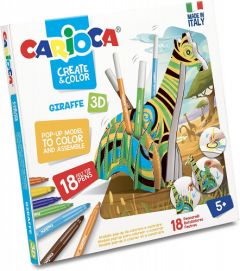 Carioca Pop-Up Giraffe Juego para colorear en 3D
