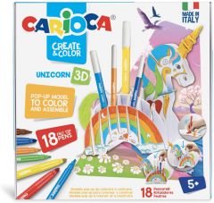 Carioca Pop-Up Unicorn Juego para colorear en 3D