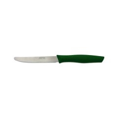  Cuchillo de Mesa Arcos Nova 188821 de acero inoxidable Nitrum y mango de Polipropileno, de color verde hoja de 11 cm con funda y caja expositora
