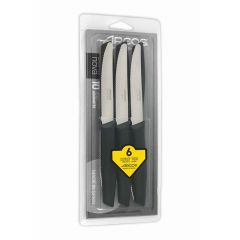 JUEGO MESA NOVA - Juego de 6 cuchillos de mesa de hoja dentada y punta redondeada, perfectos para el corte de los alimentos en la mesa.