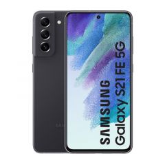 Teléfono Samsung Galaxy S21 Fe, Color Gris (Grey) 5G. 128 GB de Memoria. 6 GB de RAM, Dual Sim. Pantalla Infinity-O FHD+ Dynamic AMOLED de 6.4". Triple cámara trasera. Smartphone completamente libre.