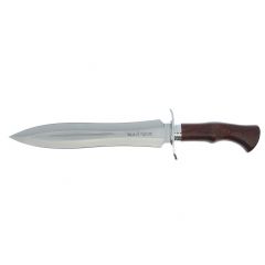 Cuchillo de caza Muela AGARRE-24R, puño de madera rosewood, defensa en acero inoxidable, hoja de 24,5 cm + tarjeta multiusos de regalo