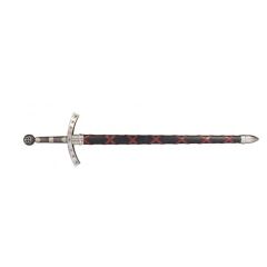 Réplica de la Espada de Hugo de Payens, Francia, Primera Cruzada de 112 cm de color marrón.  Arma decorativa sin filo