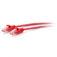C2G Cable de conexión Ethernet delgado sin apantallar (UTP) con protección antienganche Cat6a de 0,3 m - Rojo
