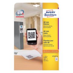 Avery etiquetas permanentes 45x45mm inkjet/láser para códigos qr 20 x 25h blanco