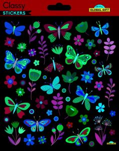 Pegatinas classy mariposas colores y flores